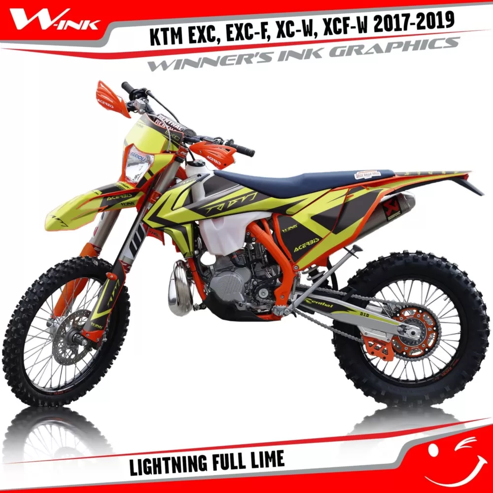 KTM-EXC-EXC-F-XC-W-XCF-W-2017-2018-2019-graphics-kit-and-decals-Lightning-Full-Lime