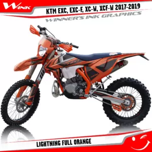 KTM-EXC-EXC-F-XC-W-XCF-W-2017-2018-2019-graphics-kit-and-decals-Lightning-Full-Orange