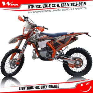 KTM-EXC-EXC-F-XC-W-XCF-W-2017-2018-2019-graphics-kit-and-decals-Lightning-Mix-Grey-Orange