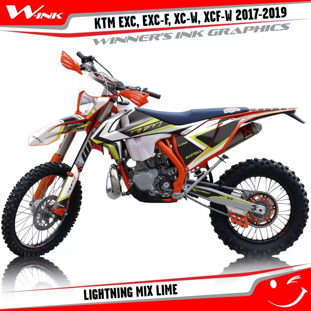KTM-EXC-EXC-F-XC-W-XCF-W-2017-2018-2019-graphics-kit-and-decals-Lightning-Mix-Lime