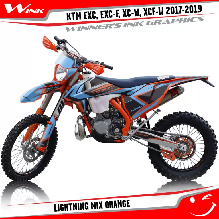 KTM-EXC-EXC-F-XC-W-XCF-W-2017-2018-2019-graphics-kit-and-decals-Lightning-Mix-Orange