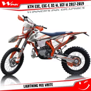 KTM-EXC-EXC-F-XC-W-XCF-W-2017-2018-2019-graphics-kit-and-decals-Lightning-Mix-White