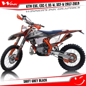 KTM-EXC-EXC-F-XC-W-XCF-W-2017-2018-2019-graphics-kit-and-decals-Shift-Grey-Black