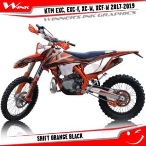 KTM-EXC-EXC-F-XC-W-XCF-W-2017-2018-2019-graphics-kit-and-decals-Shift-Orange-Black