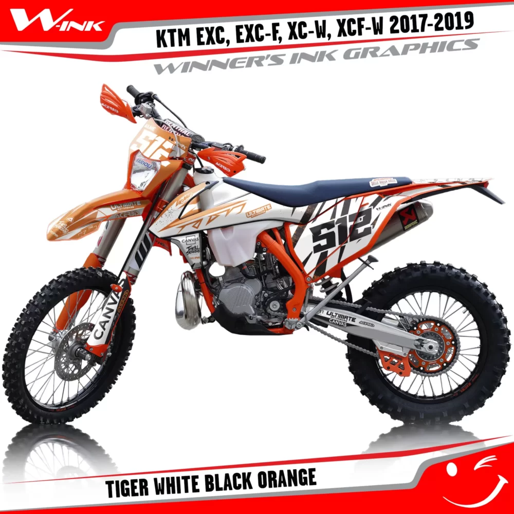 KTM-EXC-EXC-F-XC-W-XCF-W-2017-2018-2019-graphics-kit-and-decals-Tiger-White-Black-Orange