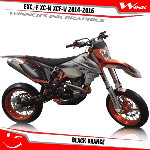 KTM-EXC,-F-XC-W-XCF-W-2014-2015-2016-graphics-kit-and-decals-Black-Orange