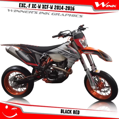 KTM-EXC,-F-XC-W-XCF-W-2014-2015-2016-graphics-kit-and-decals-Black-Red