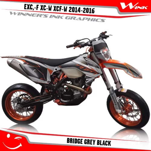 KTM-EXC,-F-XC-W-XCF-W-2014-2015-2016-graphics-kit-and-decals-Bridge-Grey-Black