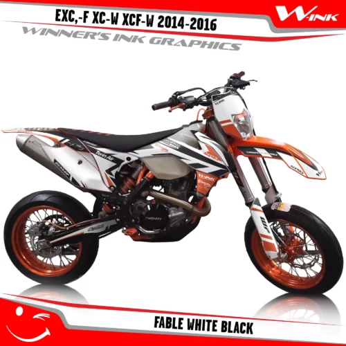KTM-EXC,-F-XC-W-XCF-W-2014-2015-2016-graphics-kit-and-decals-Fable-White-Black