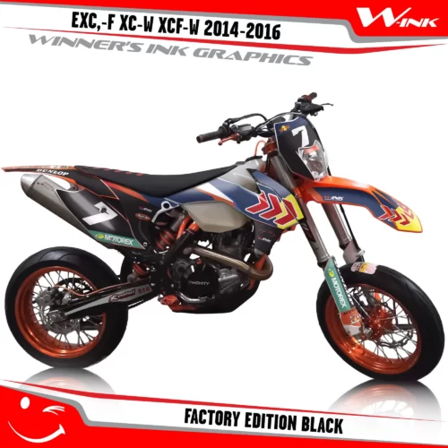 KTM-EXC,-F-XC-W-XCF-W-2014-2015-2016-graphics-kit-and-decals-Factory-Edition-Black