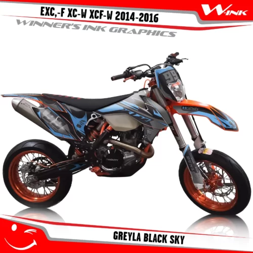 KTM-EXC,-F-XC-W-XCF-W-2014-2015-2016-graphics-kit-and-decals-Greyla-Black-Sky