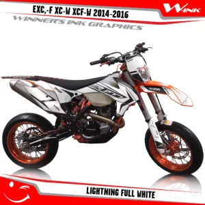 KTM-EXC,-F-XC-W-XCF-W-2014-2015-2016-graphics-kit-and-decals-Lightning-Full-White