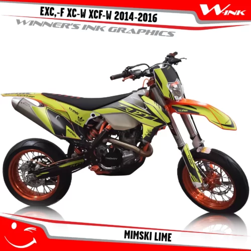 KTM-EXC,-F-XC-W-XCF-W-2014-2015-2016-graphics-kit-and-decals-Mimski-Lime