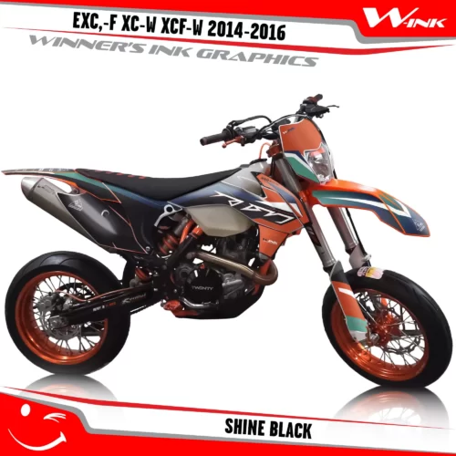 KTM-EXC,-F-XC-W-XCF-W-2014-2015-2016-graphics-kit-and-decals-Shine-Black