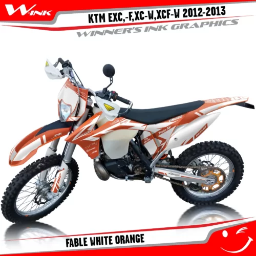 KTM-EXC,-F,XC-W,XCF-W-2012-2013-graphics-kit-and-decals-Fable-White-Orange