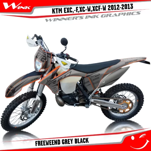 KTM-EXC,-F,XC-W,XCF-W-2012-2013-graphics-kit-and-decals-Freeweend-Grey-Black