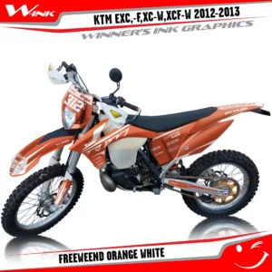 KTM-EXC,-F,XC-W,XCF-W-2012-2013-graphics-kit-and-decals-Freeweend-Orange-White