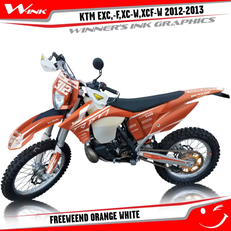 KTM-EXC,-F,XC-W,XCF-W-2012-2013-graphics-kit-and-decals-Freeweend-Orange-White