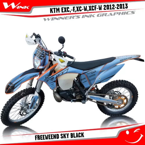 KTM-EXC,-F,XC-W,XCF-W-2012-2013-graphics-kit-and-decals-Freeweend-Sky-Black