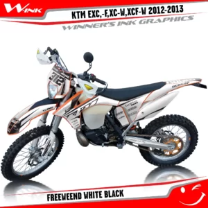 KTM-EXC,-F,XC-W,XCF-W-2012-2013-graphics-kit-and-decals-Freeweend-White-Black