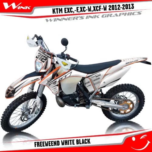 KTM-EXC,-F,XC-W,XCF-W-2012-2013-graphics-kit-and-decals-Freeweend-White-Black