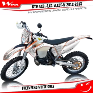 KTM-EXC,-F,XC-W,XCF-W-2012-2013-graphics-kit-and-decals-Freeweend-White-Grey