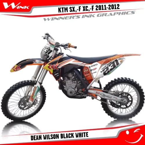 KTM-SX,-F-XC,-F-2011-2012-graphics-kit-and-decals-Dean-Wilson-Black-White