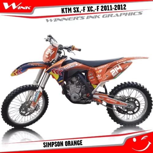 KTM-SX,-F-XC,-F-2011-2012-graphics-kit-and-decals-Simpson-Orange