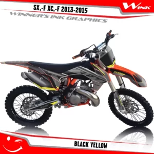 KTM-SX,-F-XC,-F-2013-2014-2015-graphics-kit-and-decals-Black-Yellow