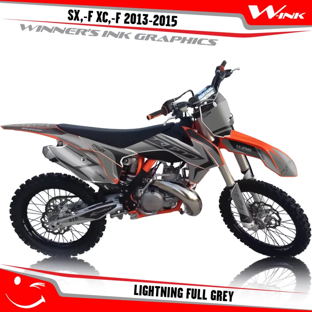 KTM-SX,-F-XC,-F-2013-2014-2015-graphics-kit-and-decals-Lightning-Full-Grey