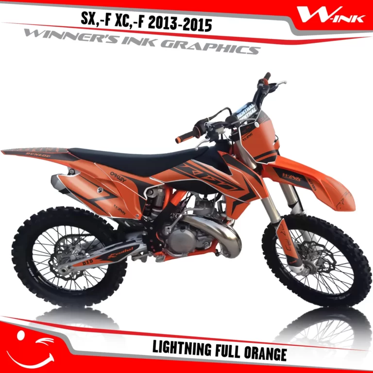 KTM-SX,-F-XC,-F-2013-2014-2015-graphics-kit-and-decals-Lightning-Full-Orange
