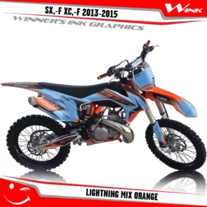 KTM-SX,-F-XC,-F-2013-2014-2015-graphics-kit-and-decals-Lightning-Mix-Orange