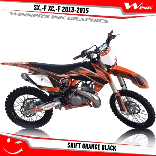 KTM-SX,-F-XC,-F-2013-2014-2015-graphics-kit-and-decals-Shift-Orange-Black