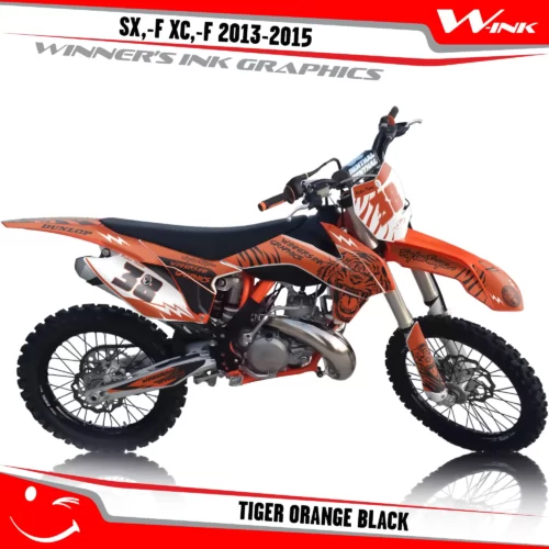 KTM-SX,-F-XC,-F-2013-2014-2015-graphics-kit-and-decals-Tiger-Orange-Black