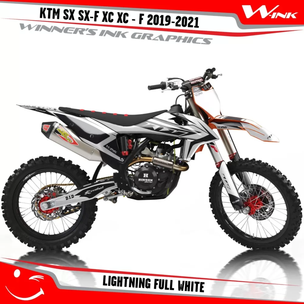 KTM-SX-SX-F-XC-XC-F-2019-2020-2021-2022-graphics-kit-and-decals-with-design-Lightning-Full-White