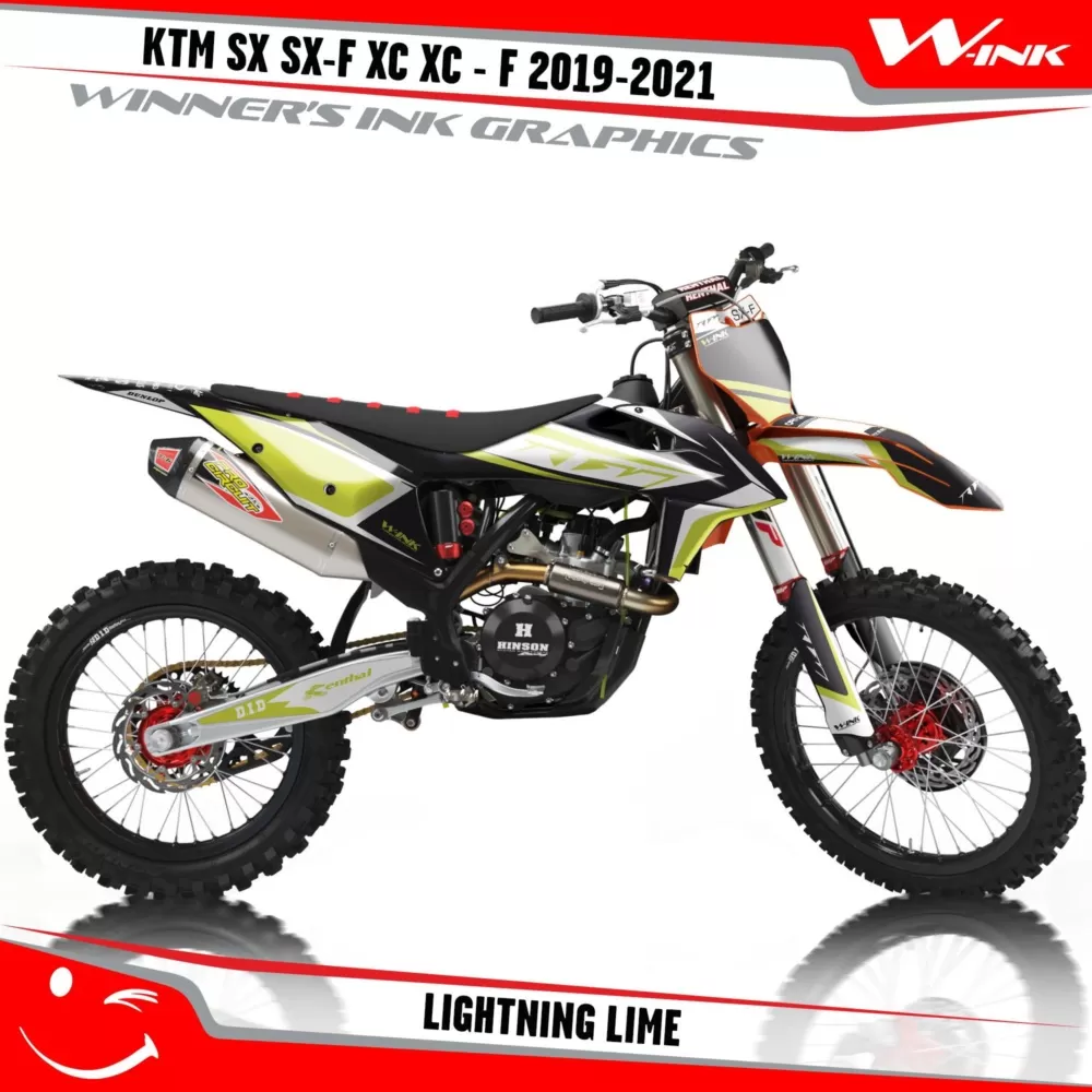 KTM-SX-SX-F-XC-XC-F-2019-2020-2021-2022-graphics-kit-and-decals-with-design-Lightning-Lime
