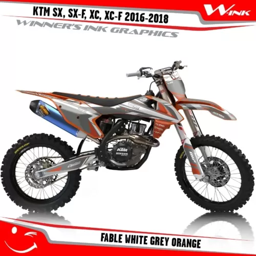 KTM-SX,SX-F,XC,XC-F-2016-2017-2018-graphics-kit-and-decals-Fable-White-Grey-Orange