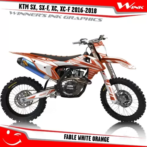 KTM-SX,SX-F,XC,XC-F-2016-2017-2018-graphics-kit-and-decals-Fable-White-Orange