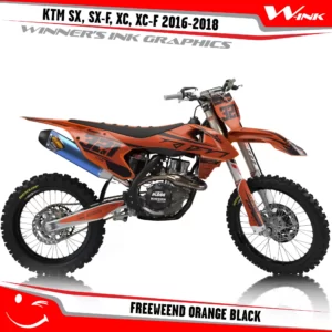 KTM-SX,SX-F,XC,XC-F-2016-2017-2018-graphics-kit-and-decals-Freeweend-Orange-Black
