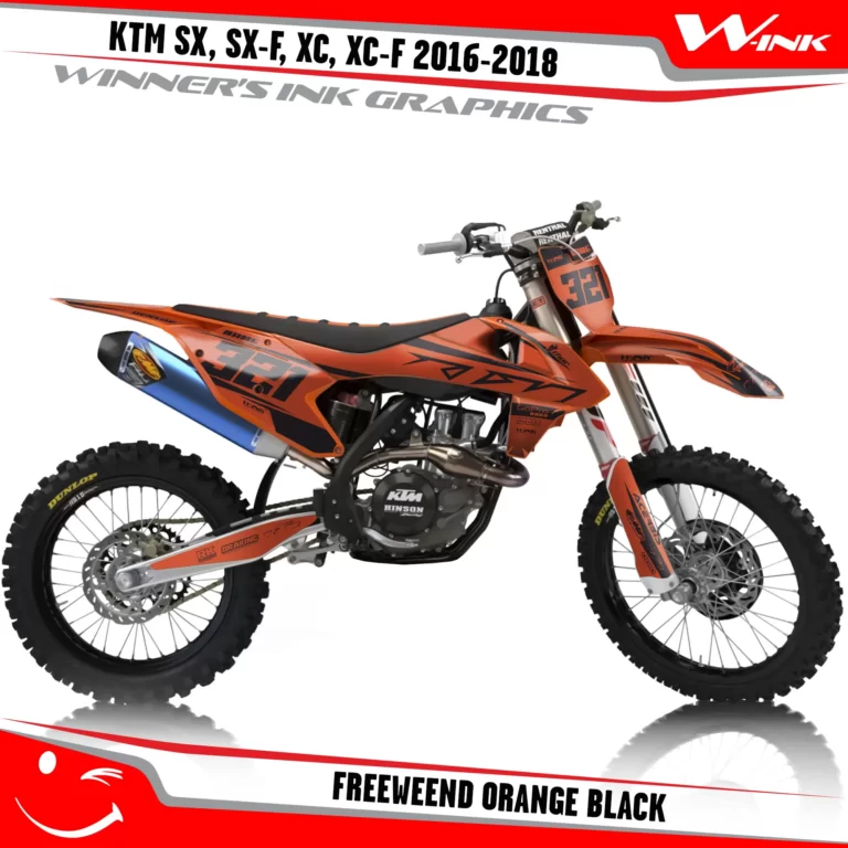 KTM-SX,SX-F,XC,XC-F-2016-2017-2018-graphics-kit-and-decals-Freeweend-Orange-Black
