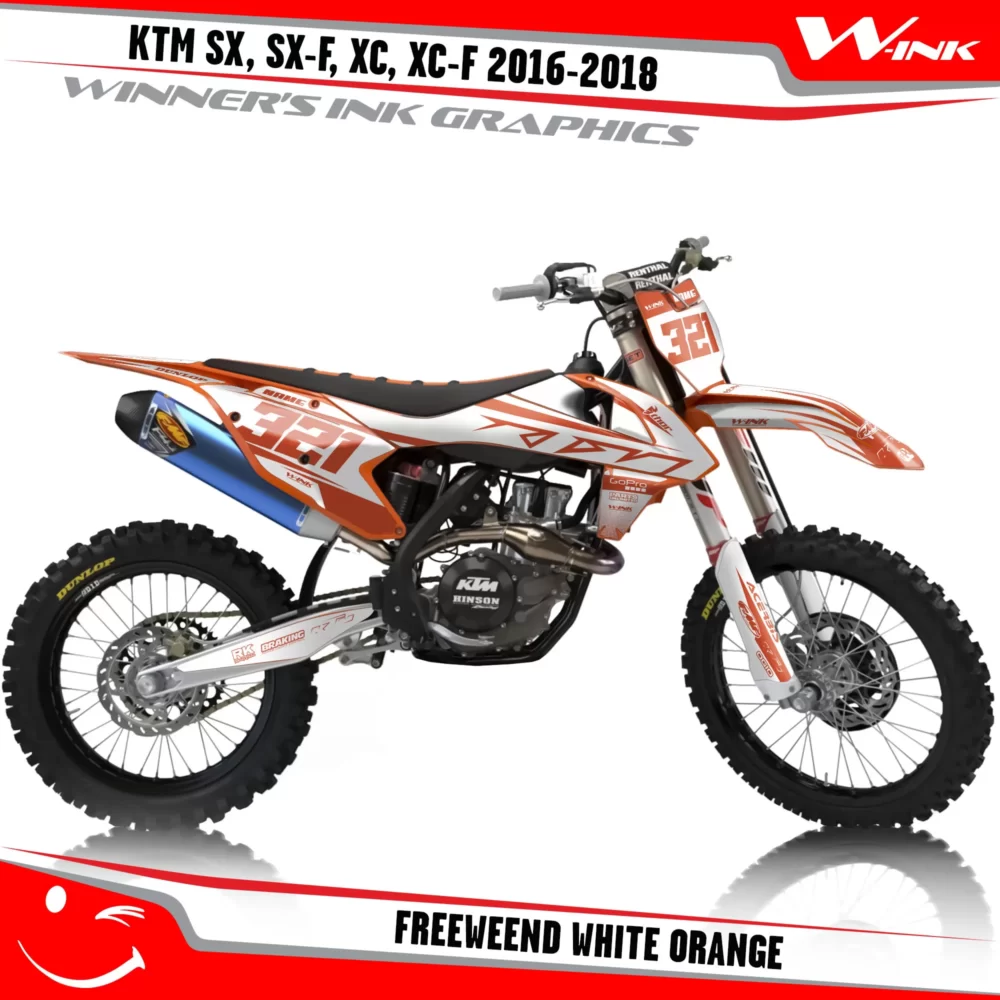 KTM-SX,SX-F,XC,XC-F-2016-2017-2018-graphics-kit-and-decals-Freeweend-White-Orange