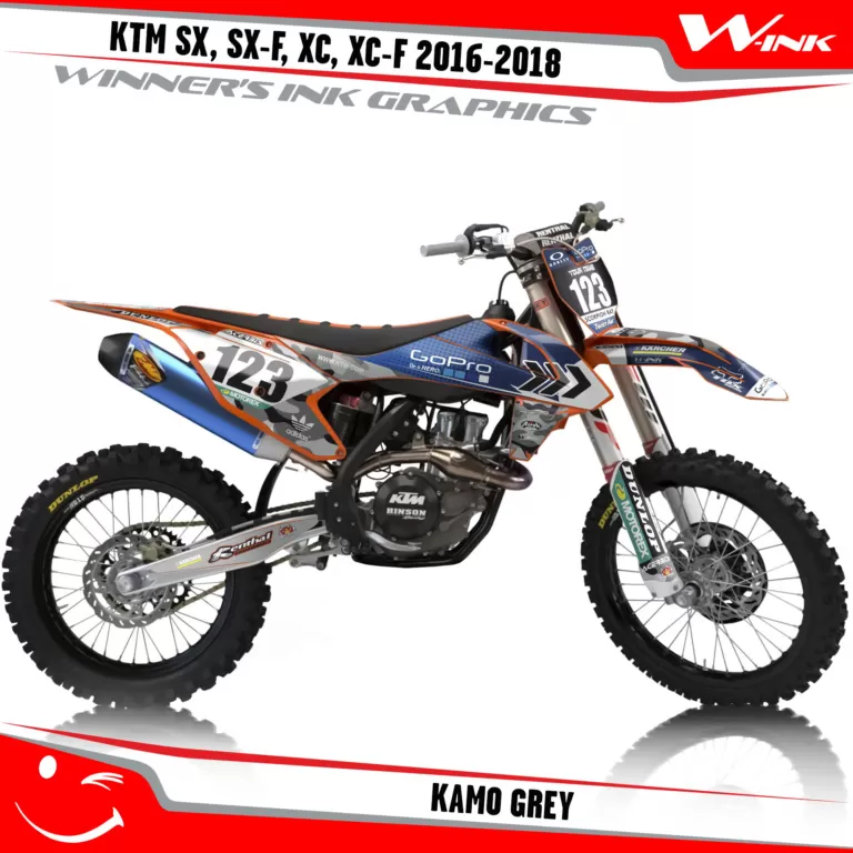 KTM-SX,SX-F,XC,XC-F-2016-2017-2018-graphics-kit-and-decals-Kamo-Grey