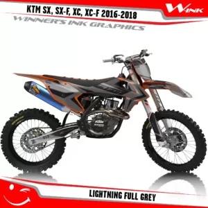 KTM-SX,SX-F,XC,XC-F-2016-2017-2018-graphics-kit-and-decals-Lightning-Full-Grey