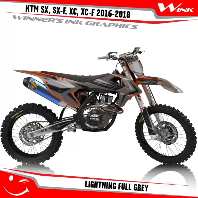 KTM-SX,SX-F,XC,XC-F-2016-2017-2018-graphics-kit-and-decals-Lightning-Full-Grey