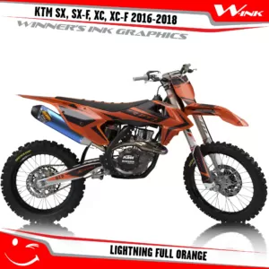KTM-SX,SX-F,XC,XC-F-2016-2017-2018-graphics-kit-and-decals-Lightning-Full-Orange