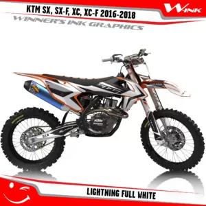 KTM-SX,SX-F,XC,XC-F-2016-2017-2018-graphics-kit-and-decals-Lightning-Full-White