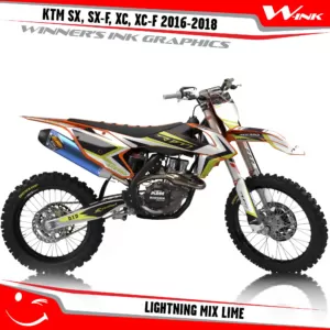KTM-SX,SX-F,XC,XC-F-2016-2017-2018-graphics-kit-and-decals-Lightning-Mix-Lime