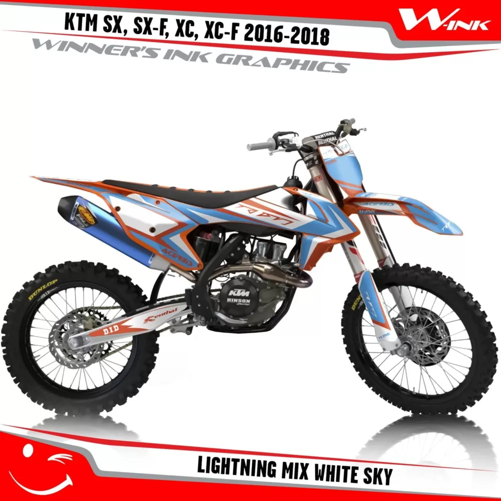 KTM-SX,SX-F,XC,XC-F-2016-2017-2018-graphics-kit-and-decals-Lightning-Mix-White-Sky