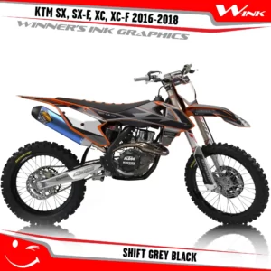 KTM-SX,SX-F,XC,XC-F-2016-2017-2018-graphics-kit-and-decals-Shift-Grey-Black