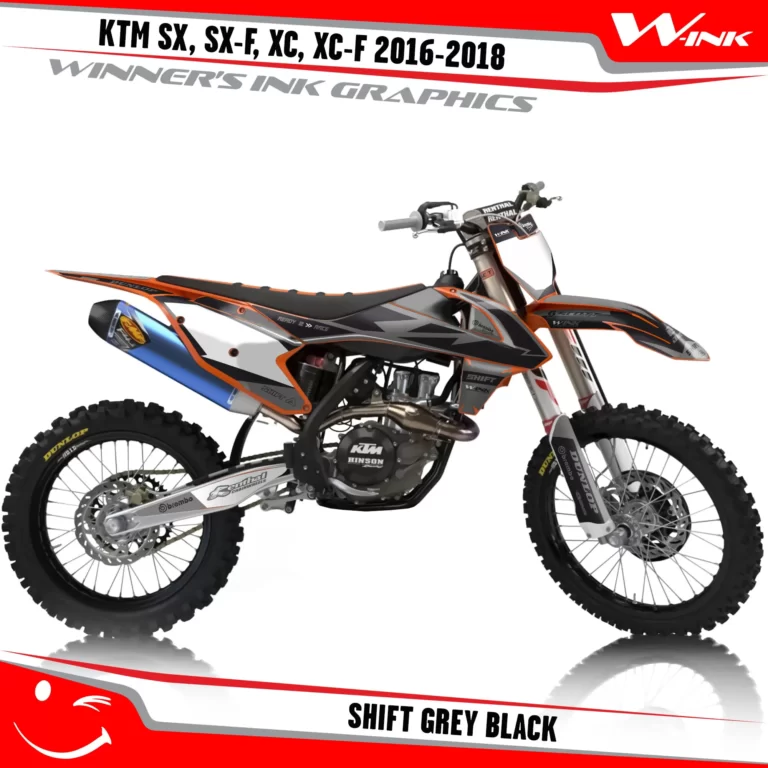 KTM-SX,SX-F,XC,XC-F-2016-2017-2018-graphics-kit-and-decals-Shift-Grey-Black